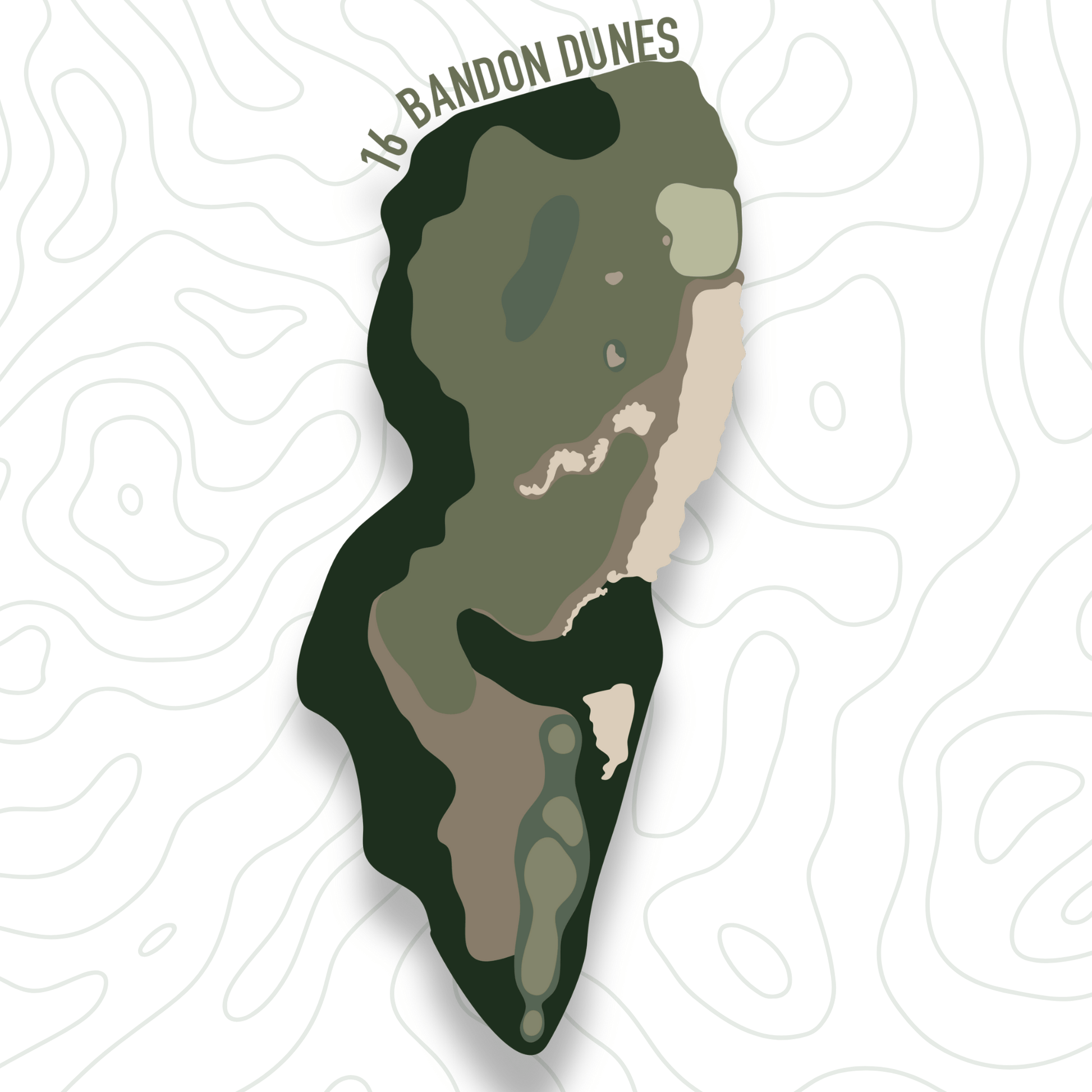 Bandon Dunes Hole 16 Sticker - Links & Legends