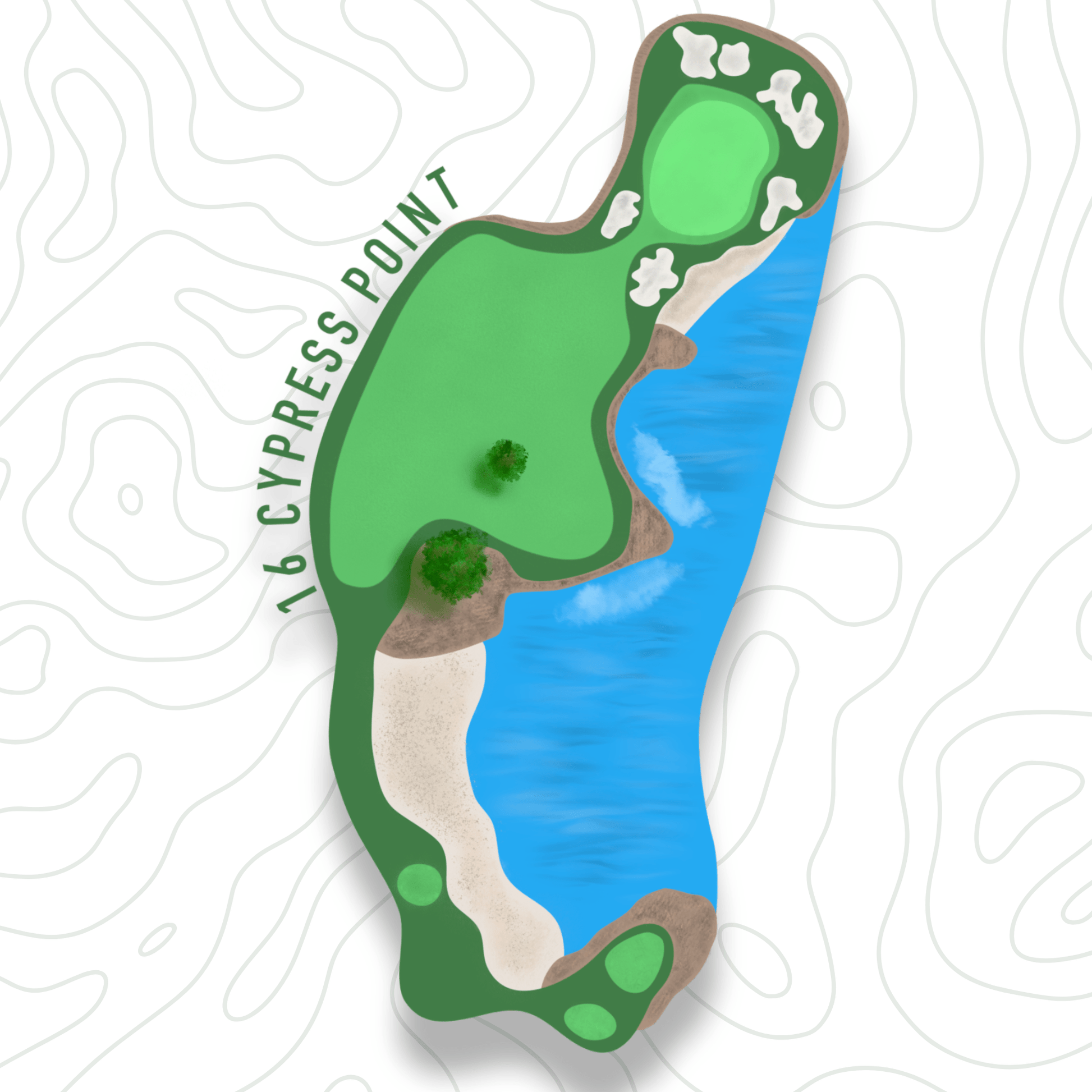 Cypress Point Hole 16 Sticker - Links & Legends