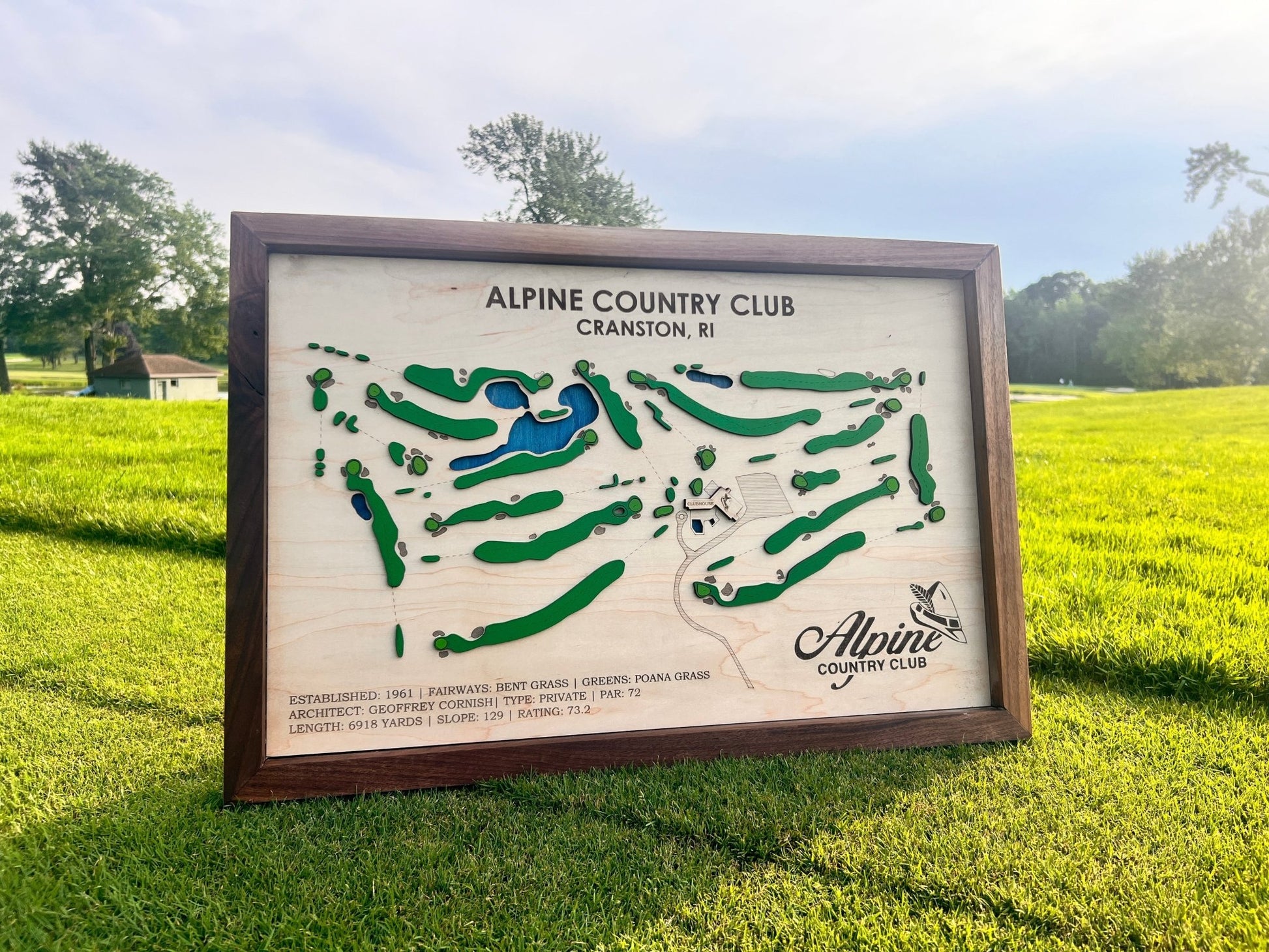 Golf Course Layout Custom Wood Sign - Links & Legends