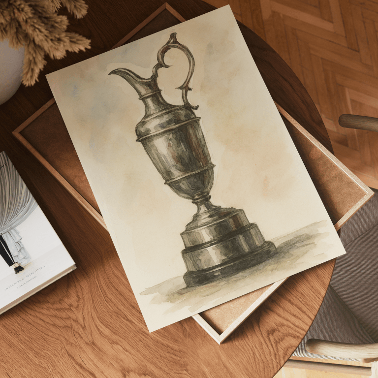 Open Championship Trophy Watercolor Art Print - Links & Legends