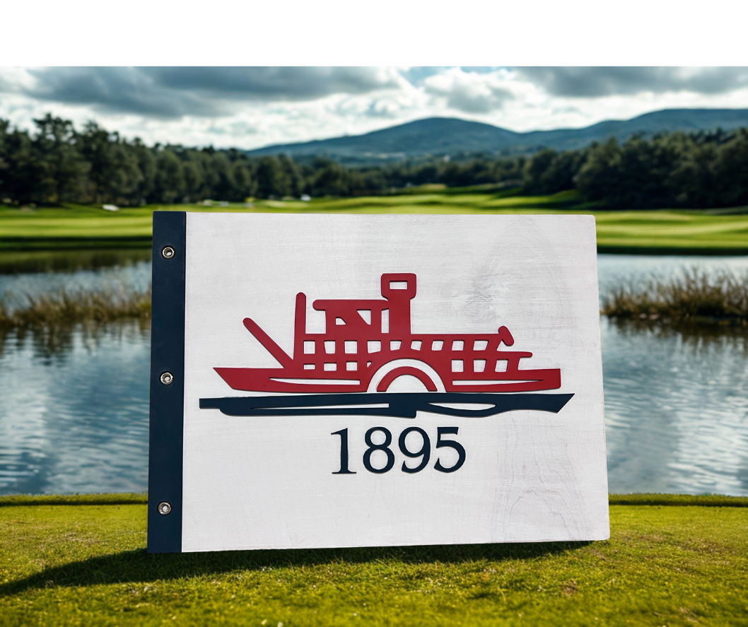 Golf Course Flag Wood Sign