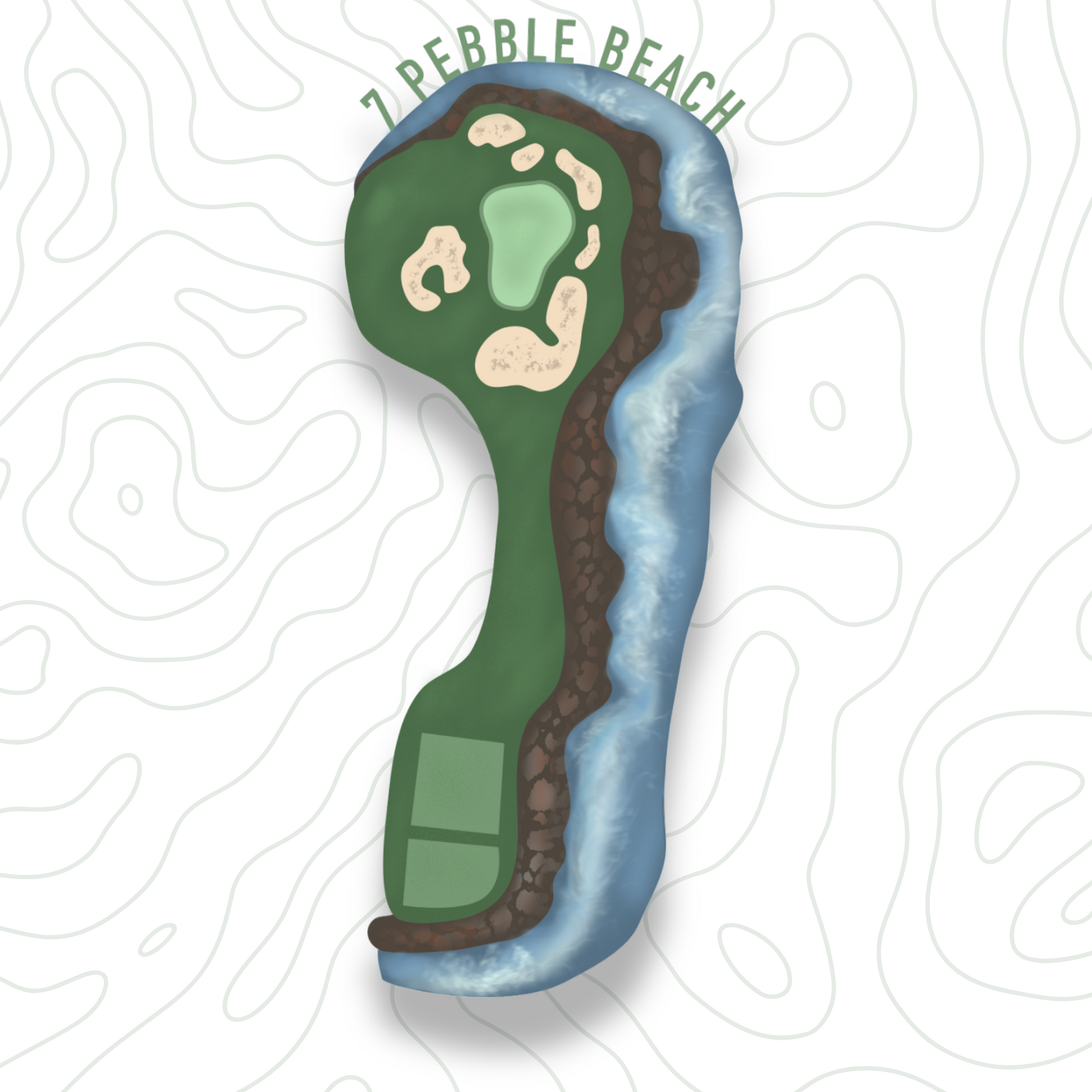 Pebble Beach Hole 7 Sticker