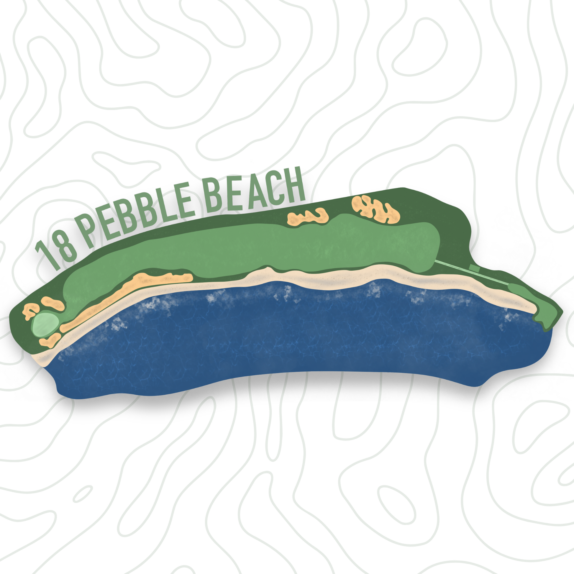 Pebble Beach Hole 18 Sticker