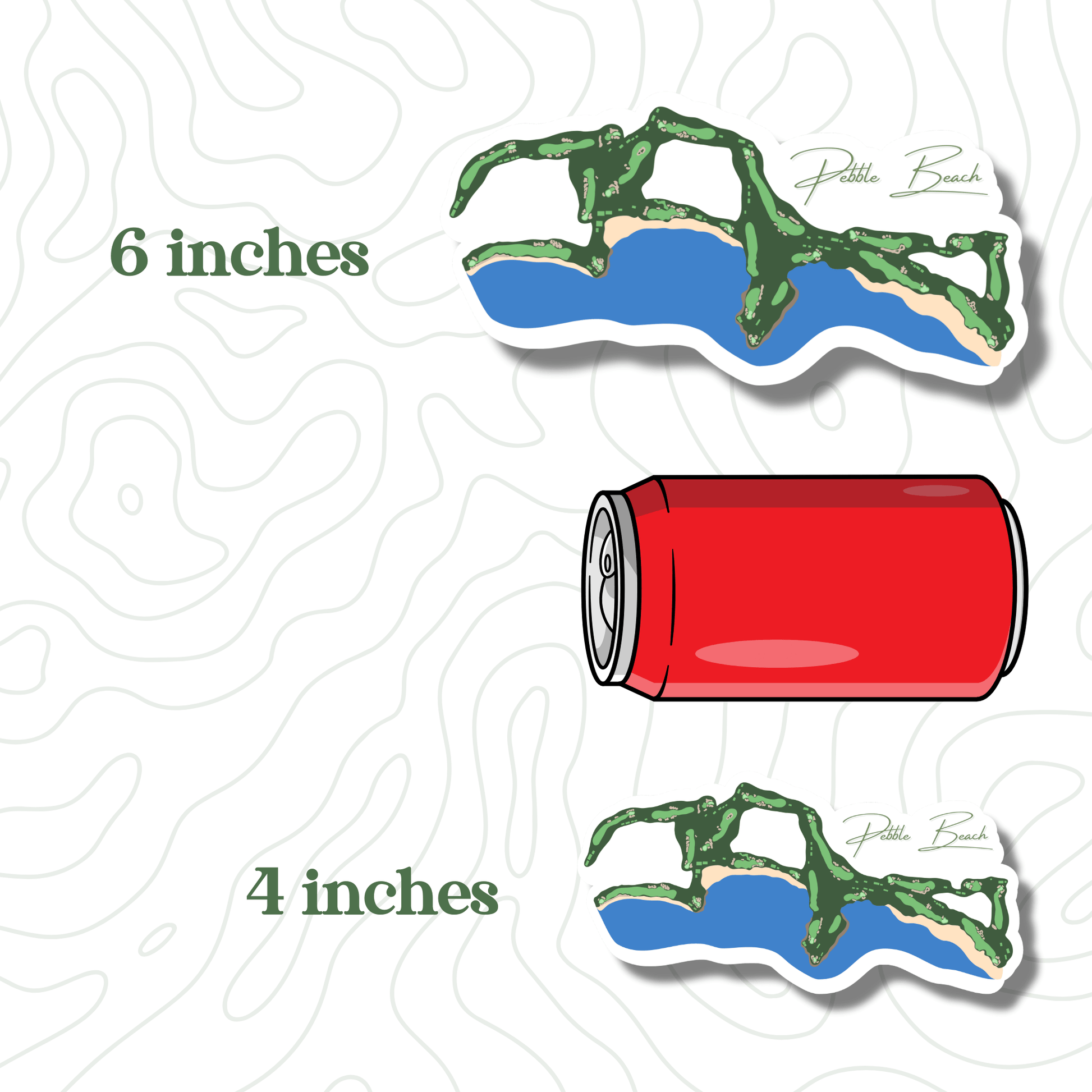Pebble Beach Course Layout Sticker - Links & Legends