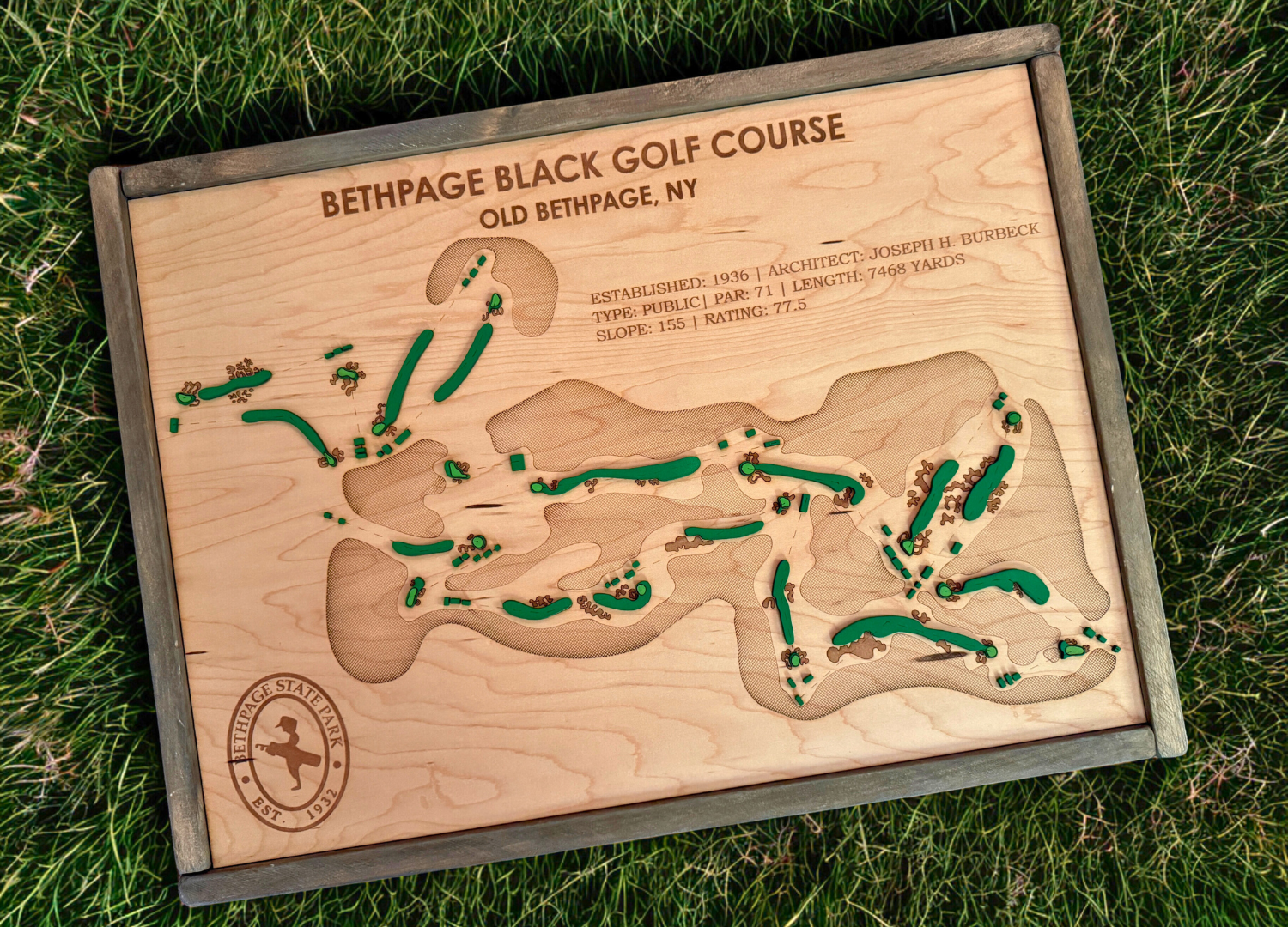 Bethpage Black Wood Sign
