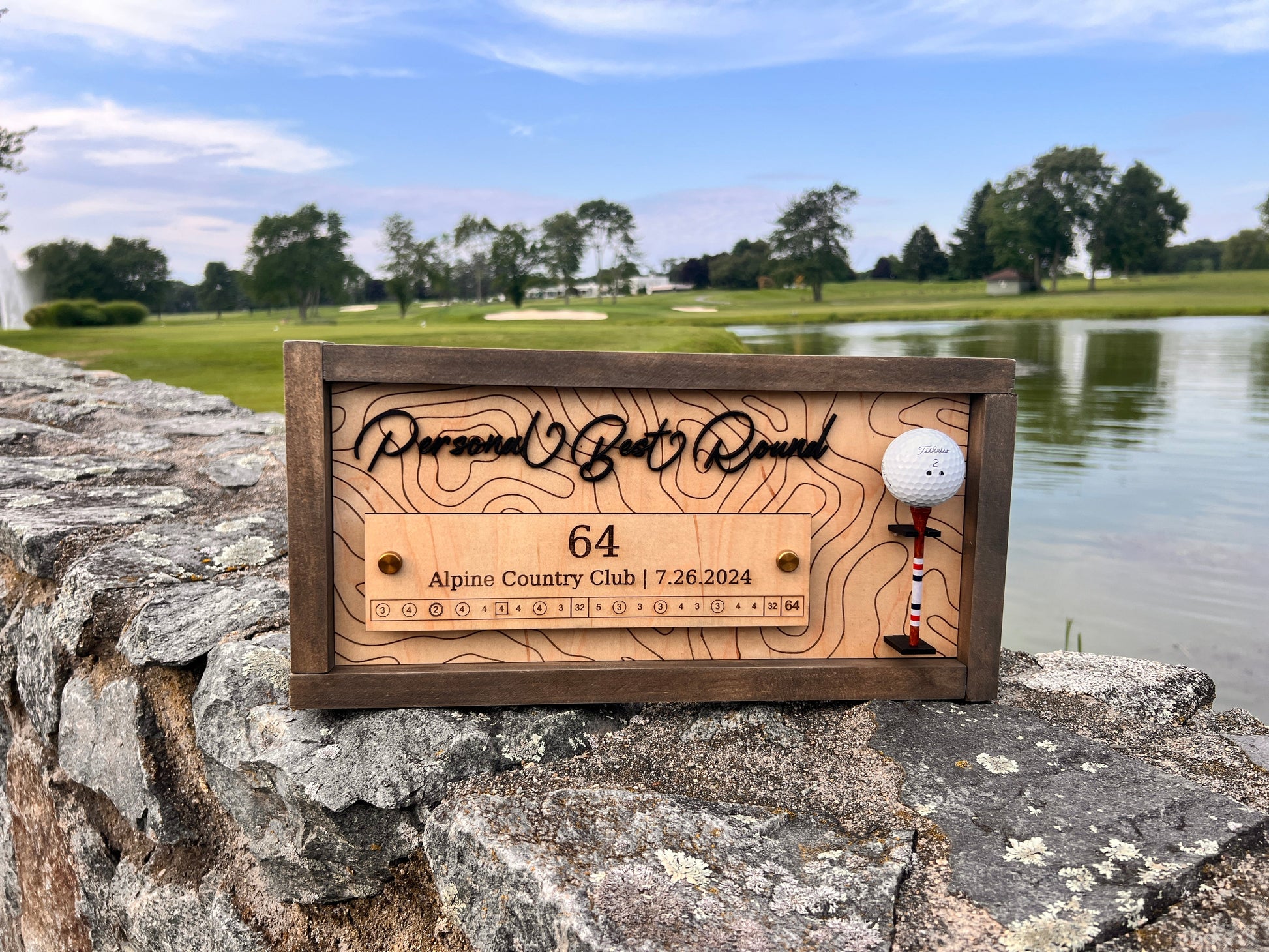 Golf Career Best Score Wood Sign