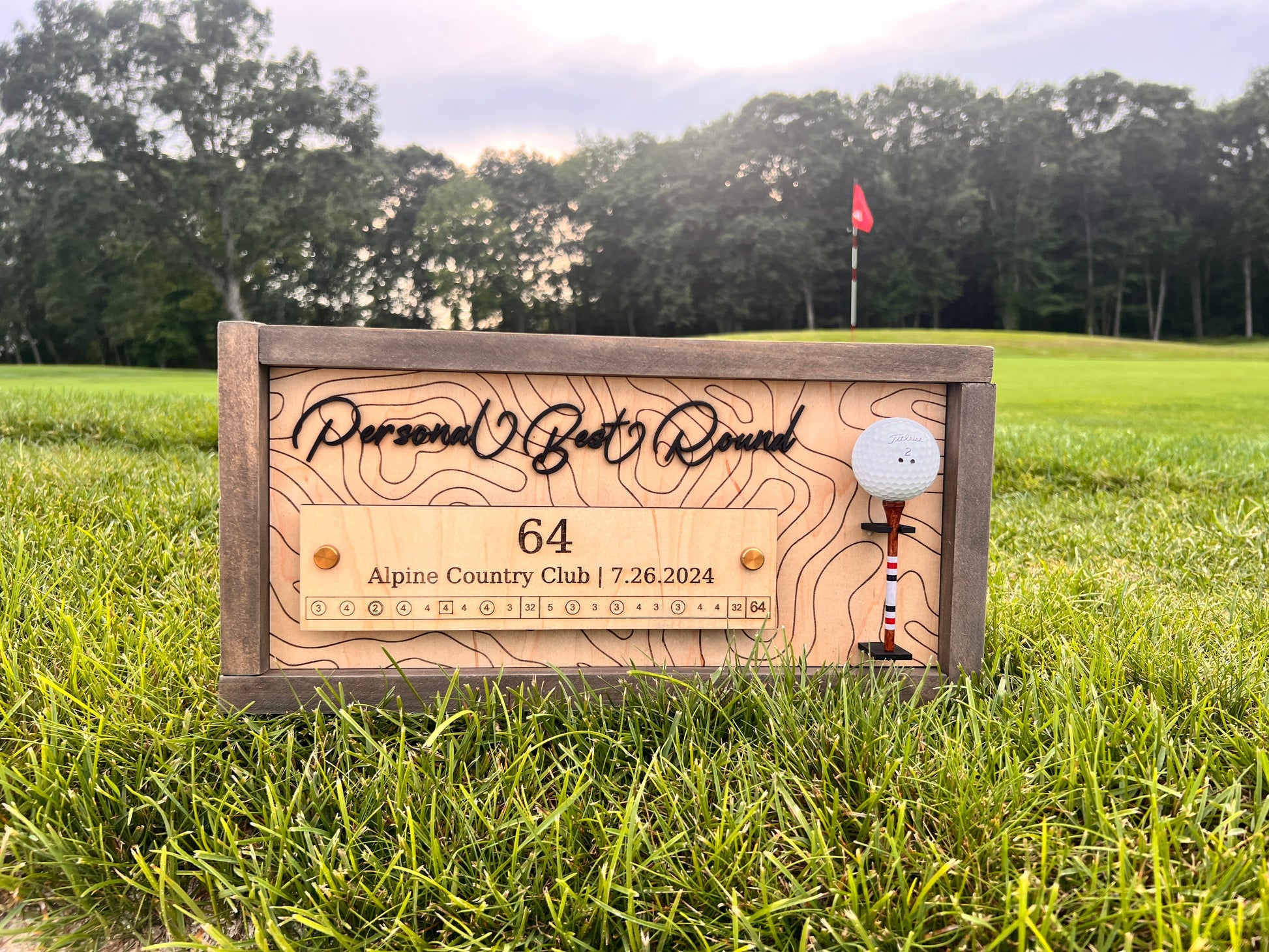 Golf Career Best Score Wood Sign