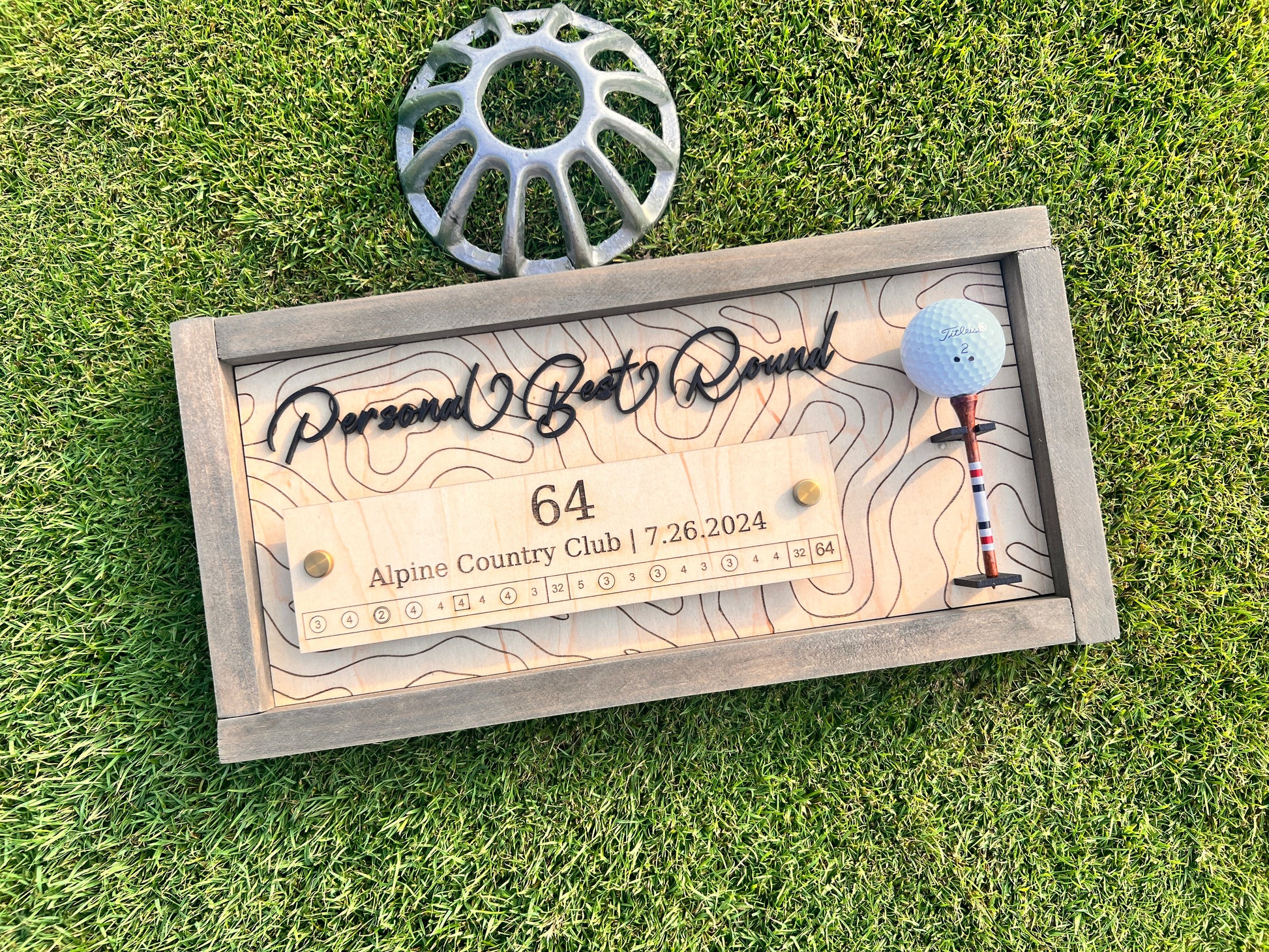 Golf Career Best Score Wood Sign
