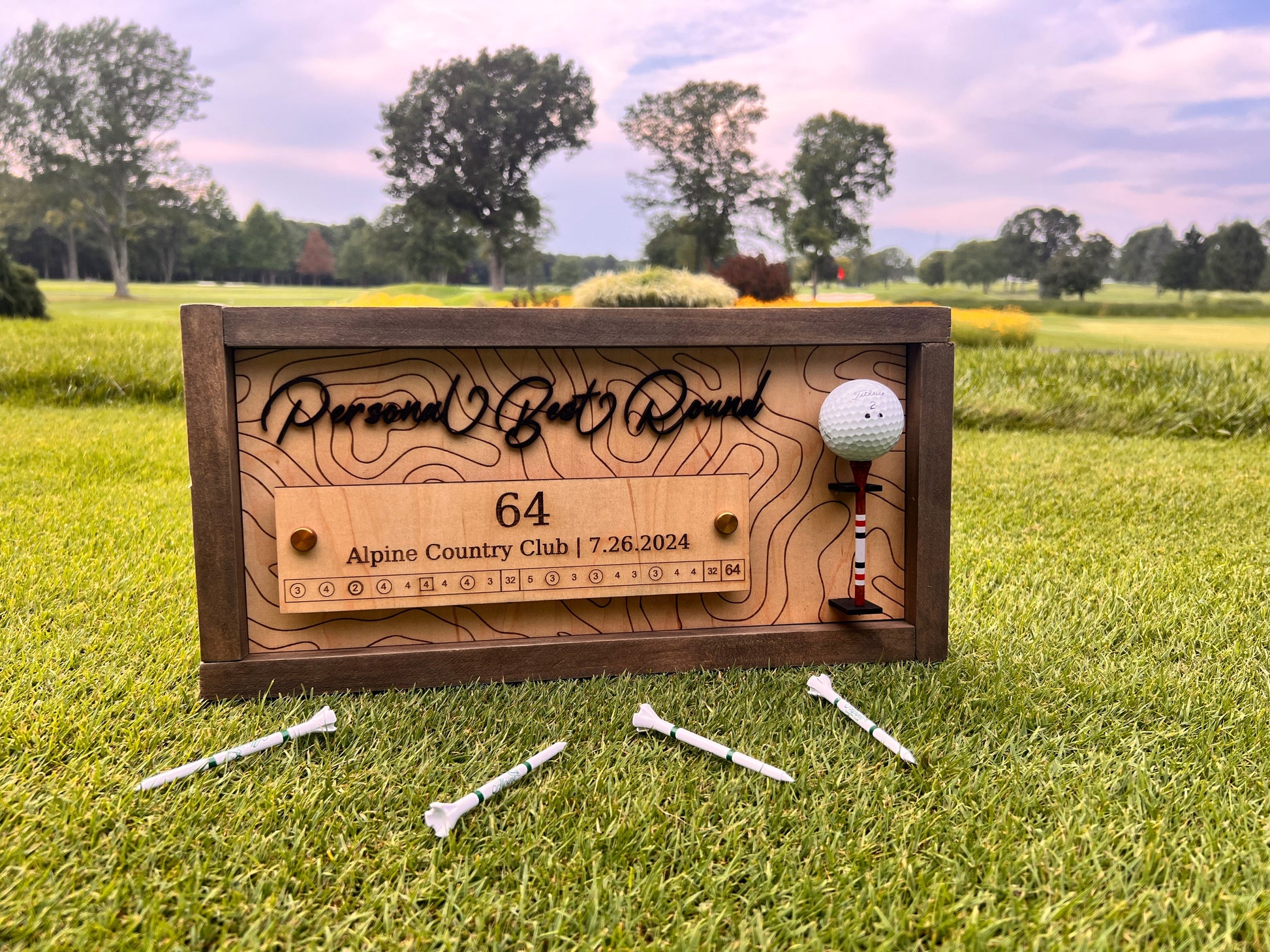Golf Career Best Score Wood Sign