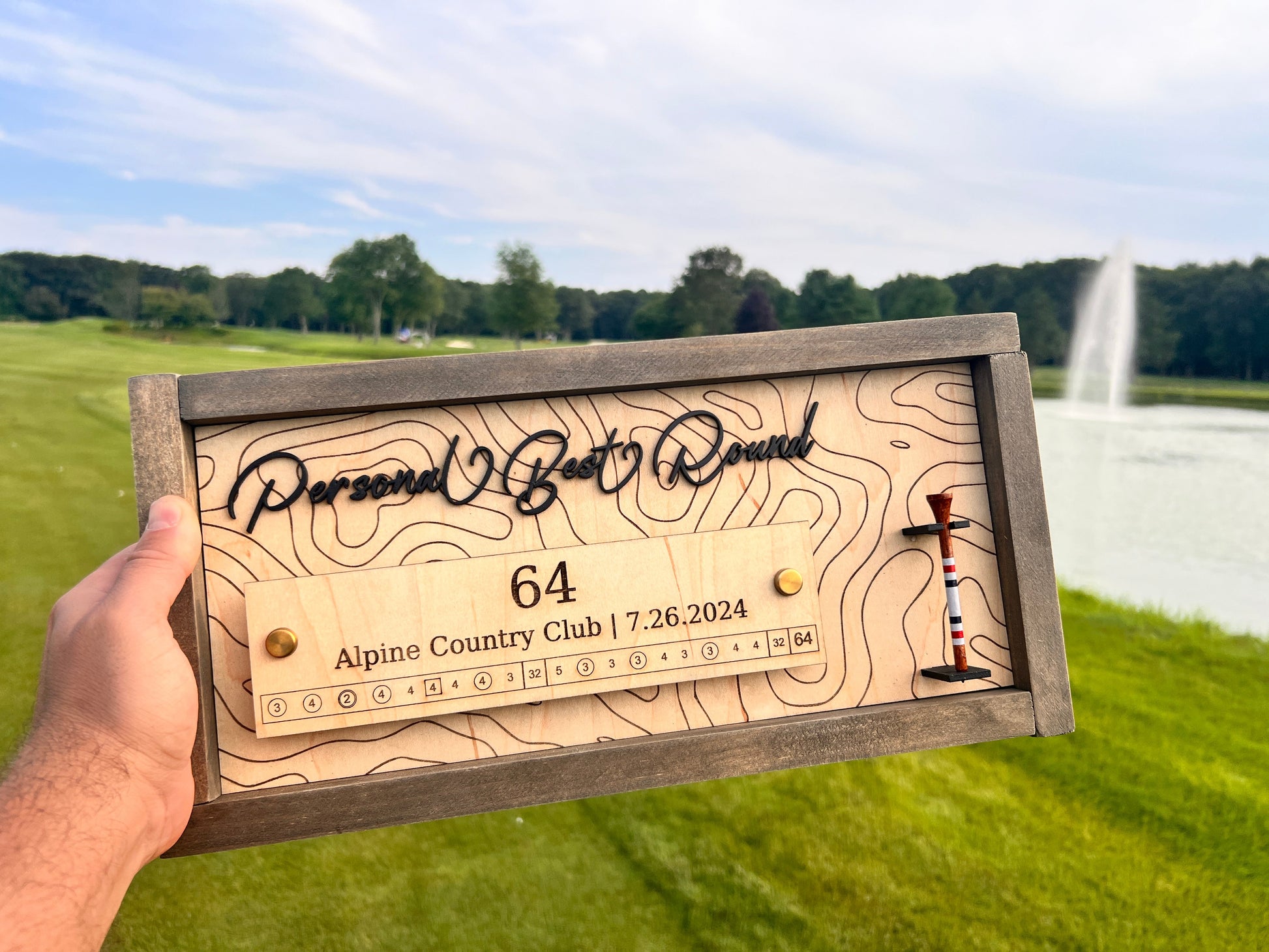 Golf Career Best Score Wood Sign