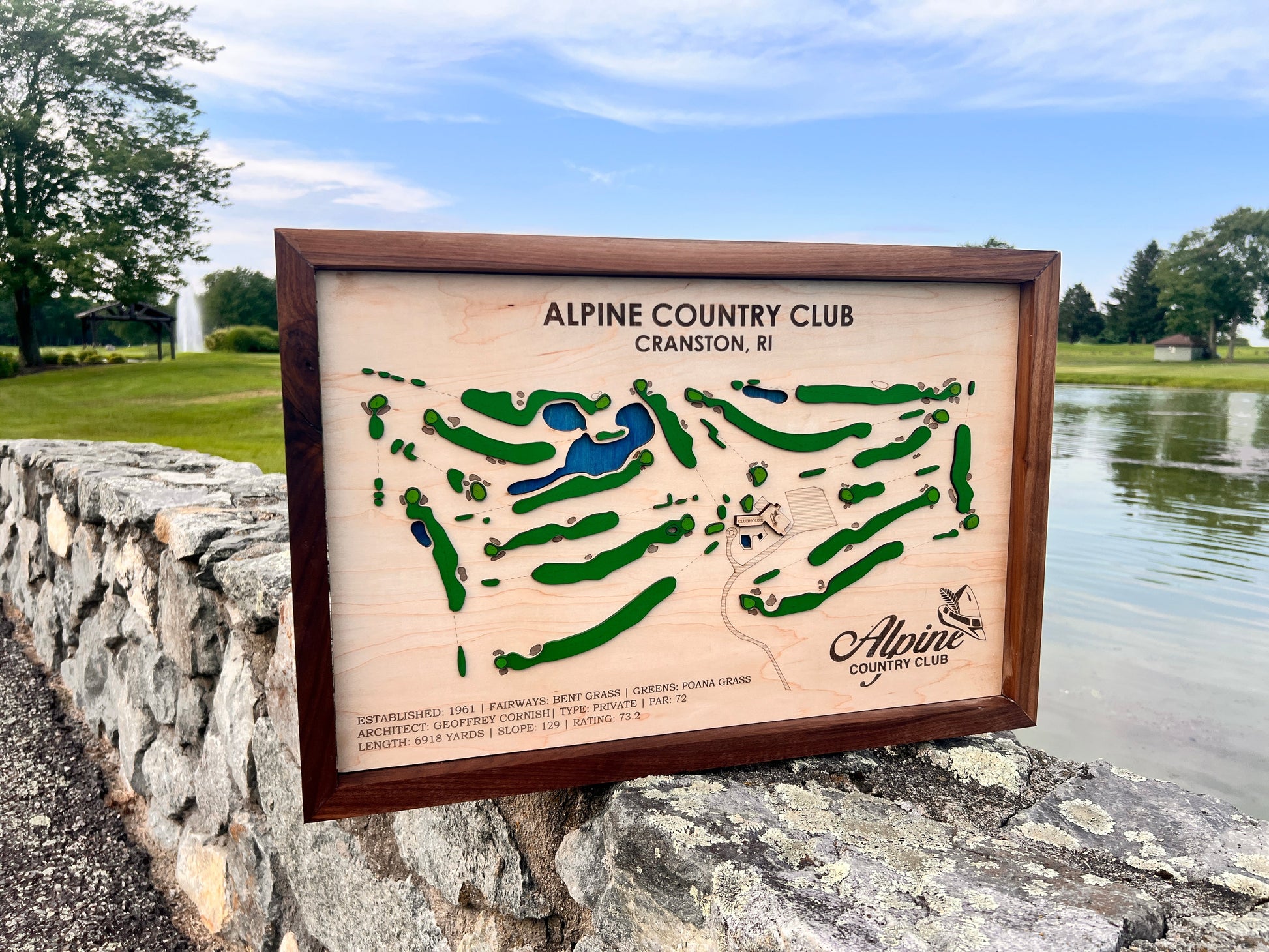Golf Course Layout Custom Wood Sign