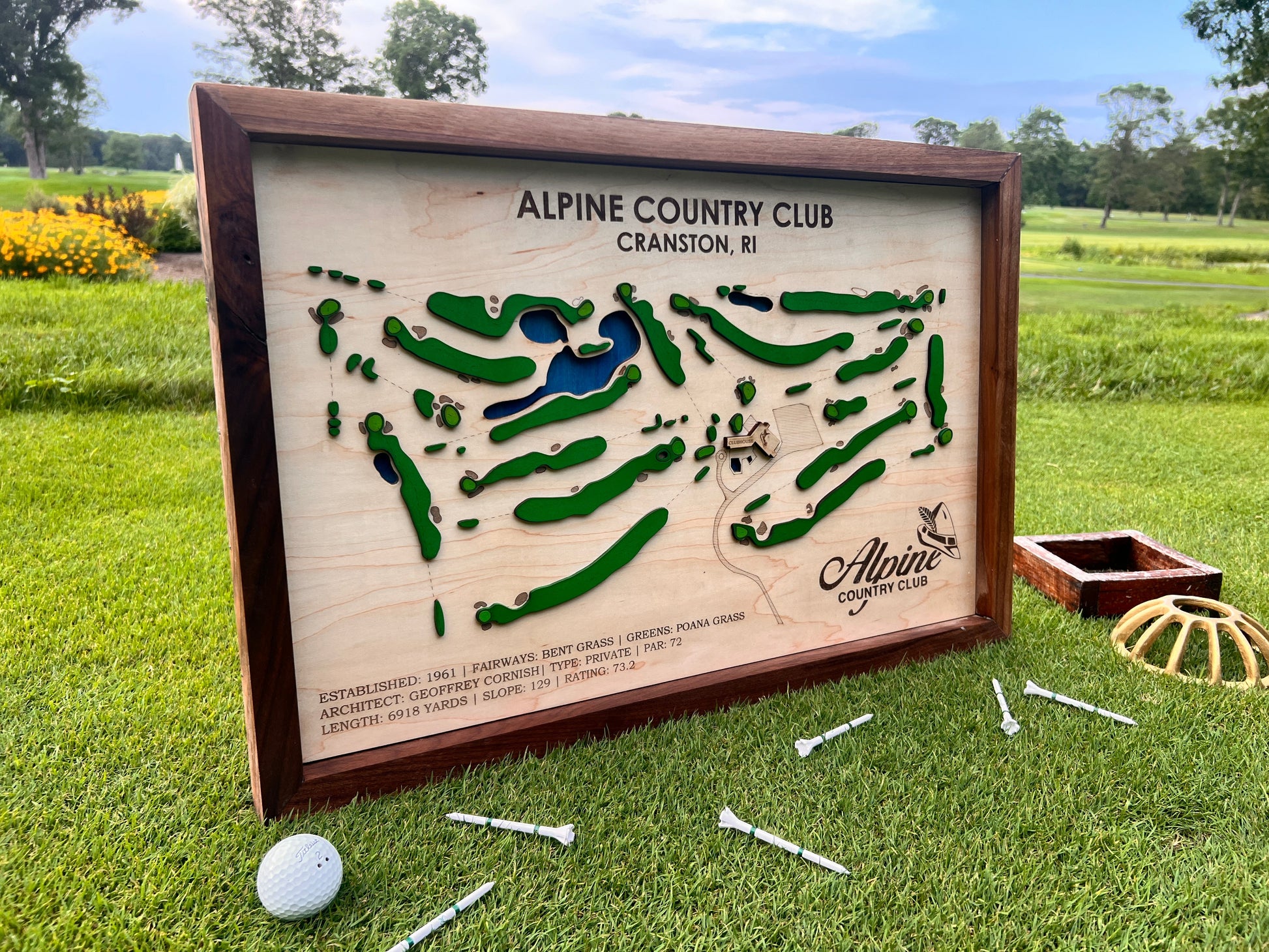 Golf Course Layout Custom Wood Sign