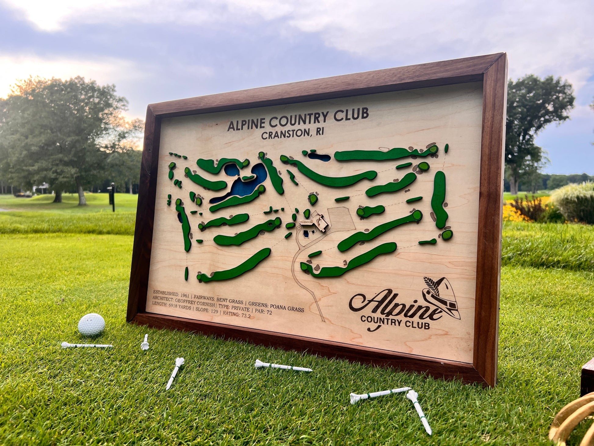 Golf Course Layout Custom Wood Sign