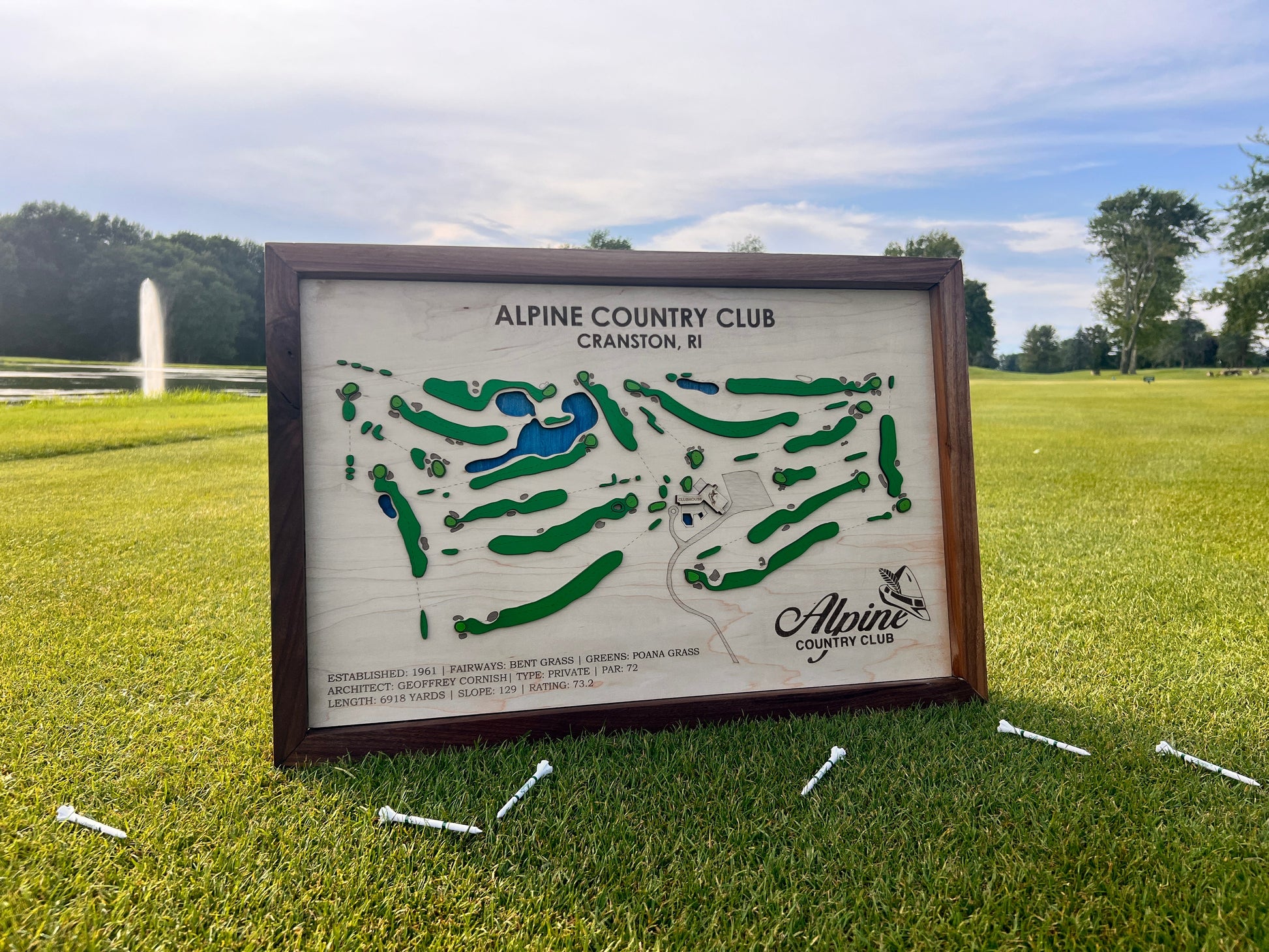 Golf Course Layout Custom Wood Sign