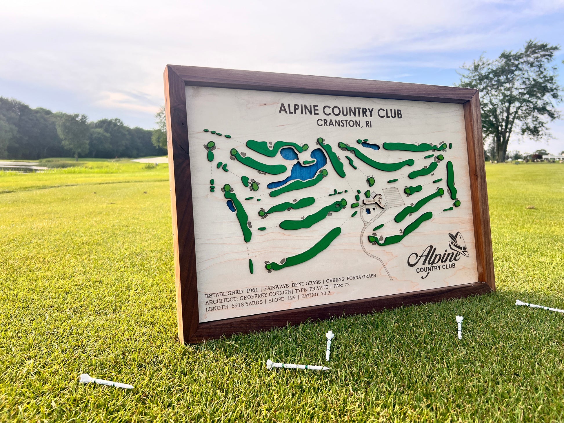 Golf Course Layout Custom Wood Sign