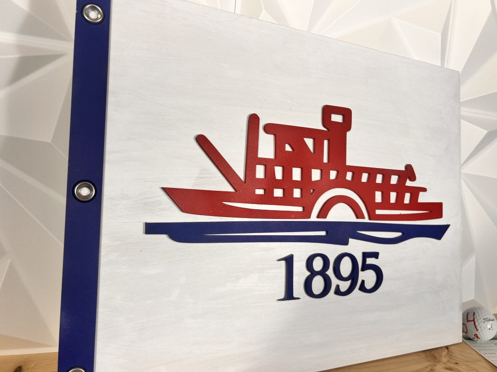 Golf Course Flag Wood Sign