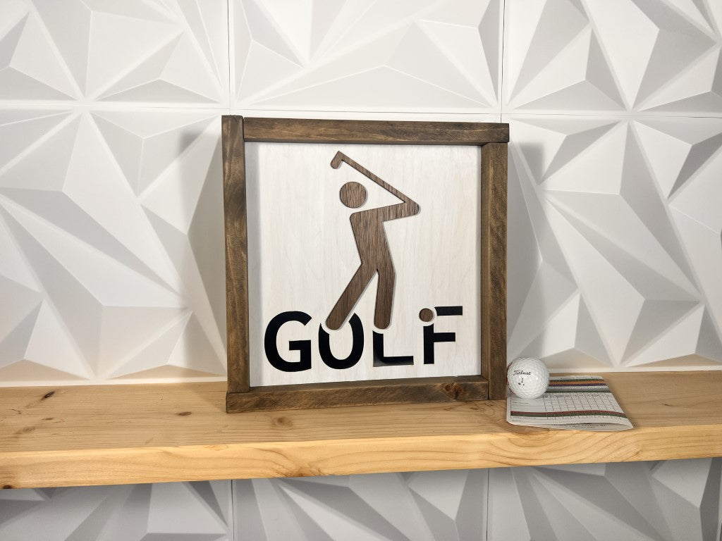 Golf Wooden Framed Sign