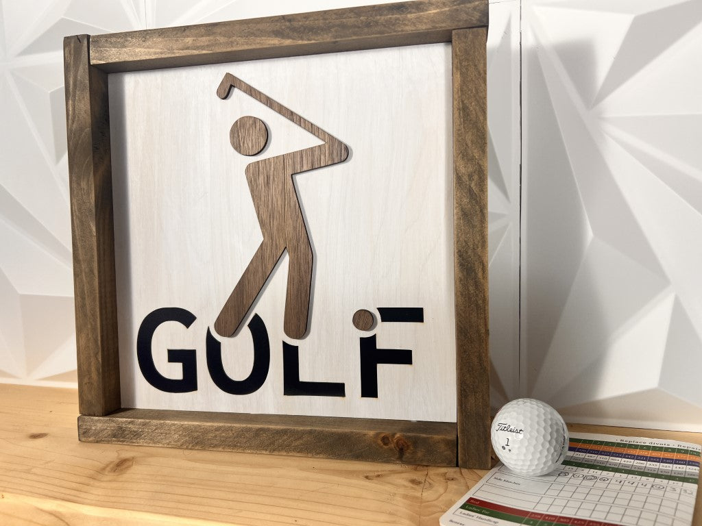 Golf Wooden Framed Sign