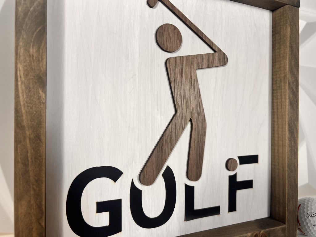 Golf Wooden Framed Sign