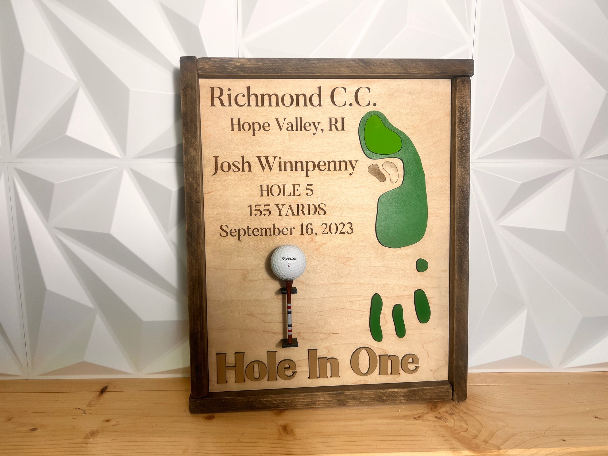 Hole In One Golf Wood Sign