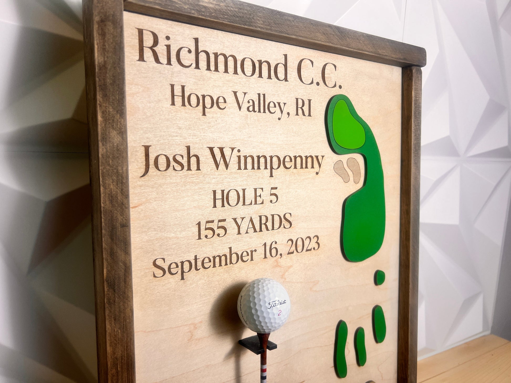 Hole In One Golf Wood Sign