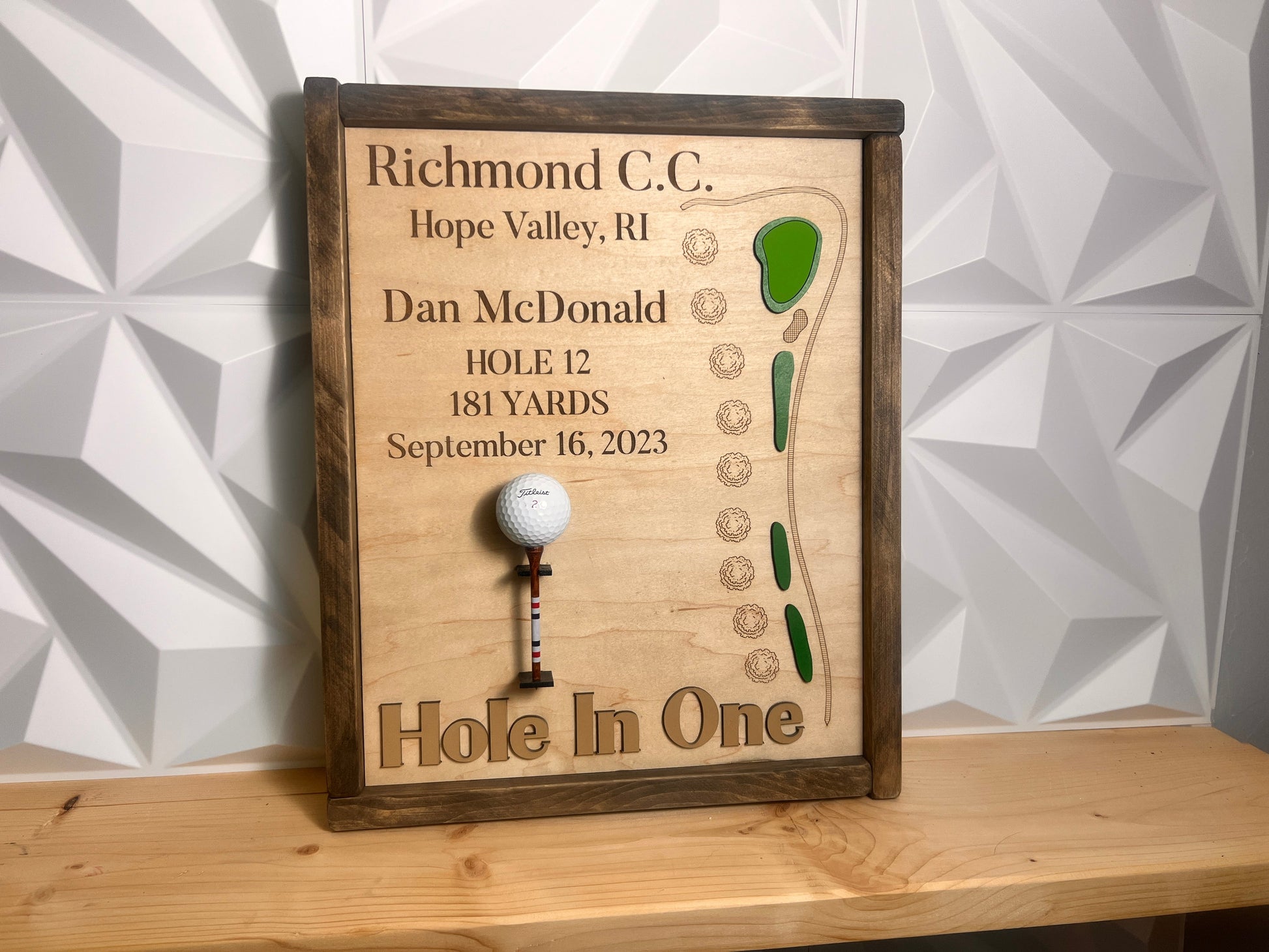 Hole In One Golf Wood Sign