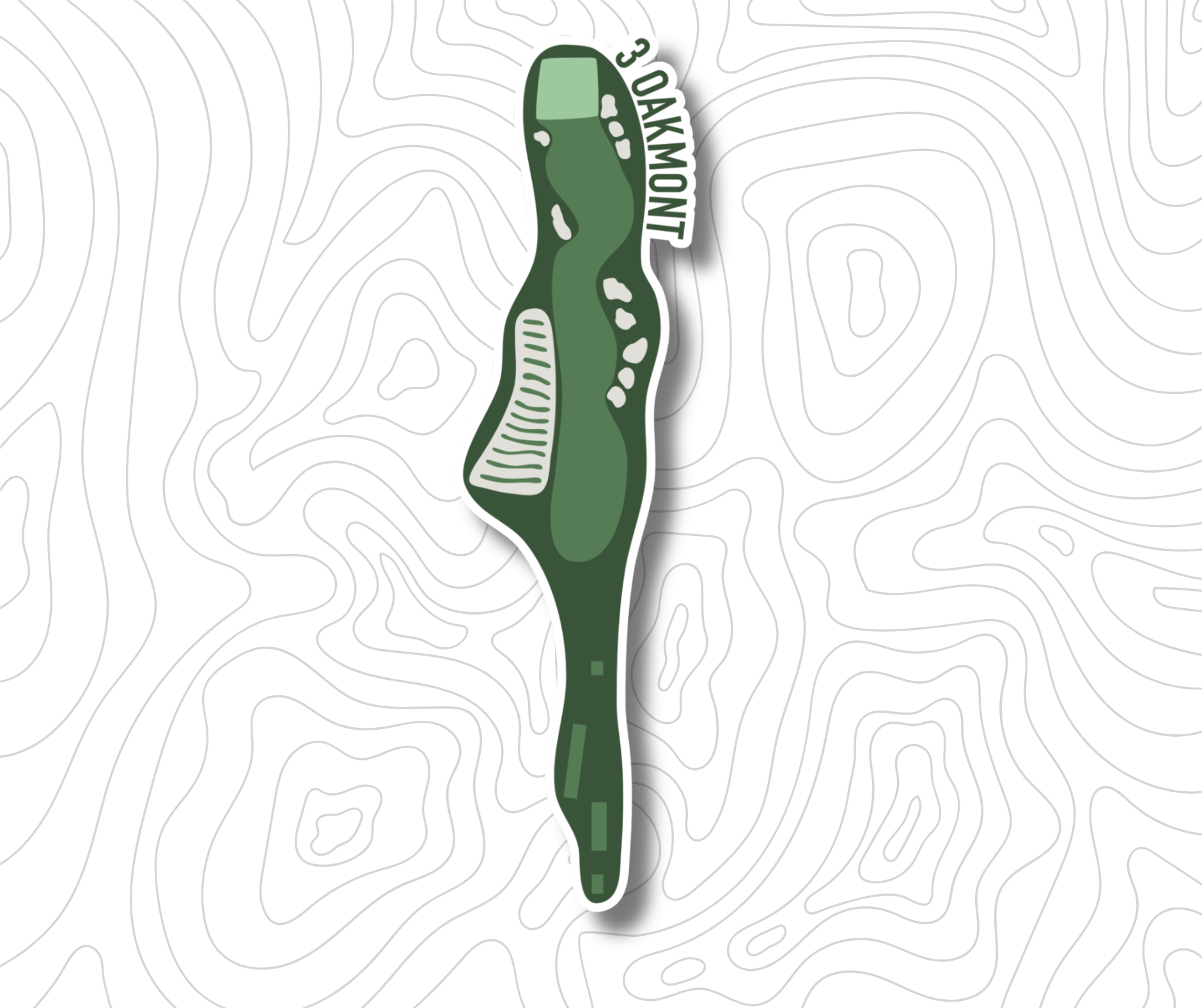 Oakmont Hole 3 Sticker - Church Pews