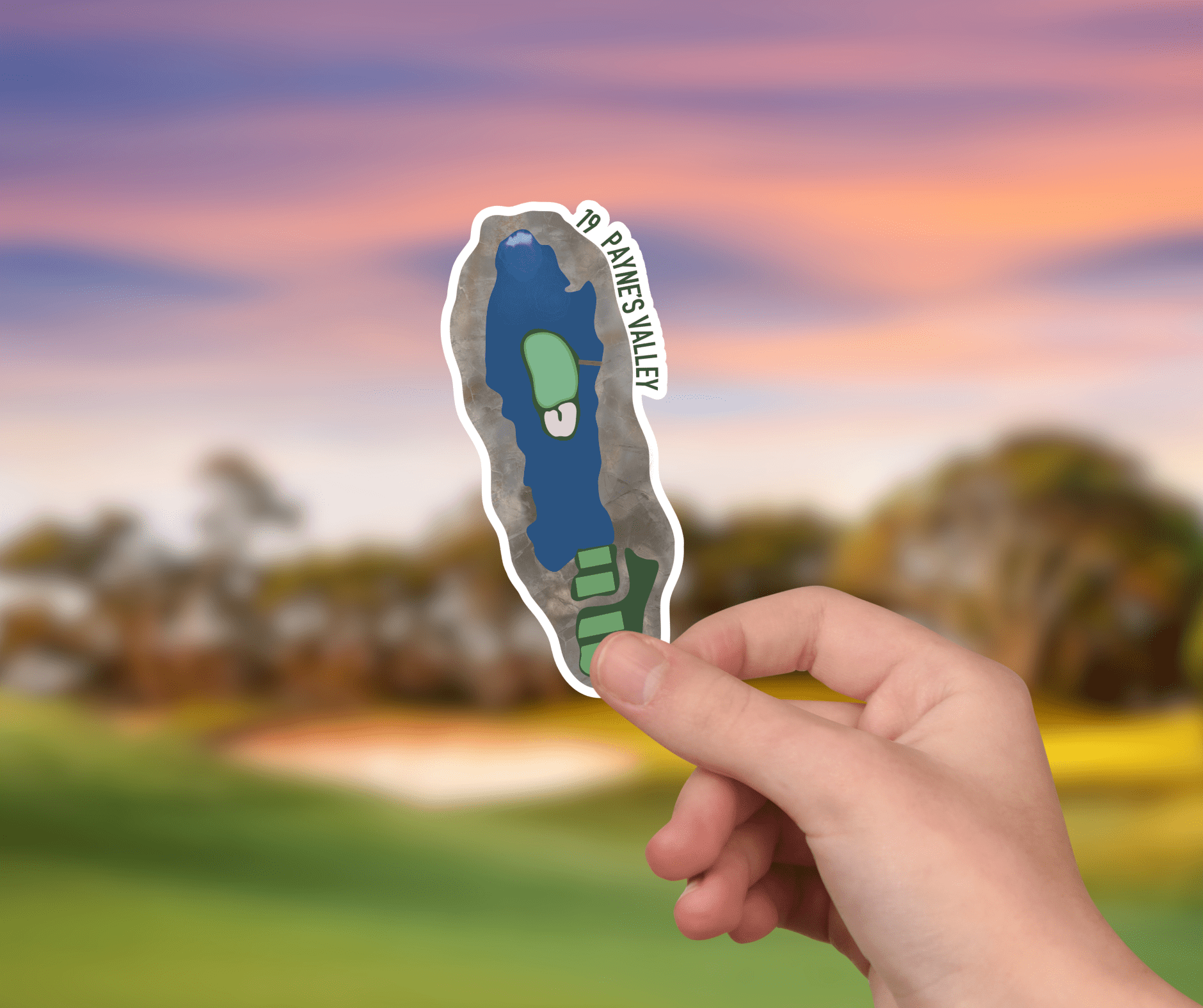 Paynes Valley Hole 19 Golf Sticker - Links & Legends