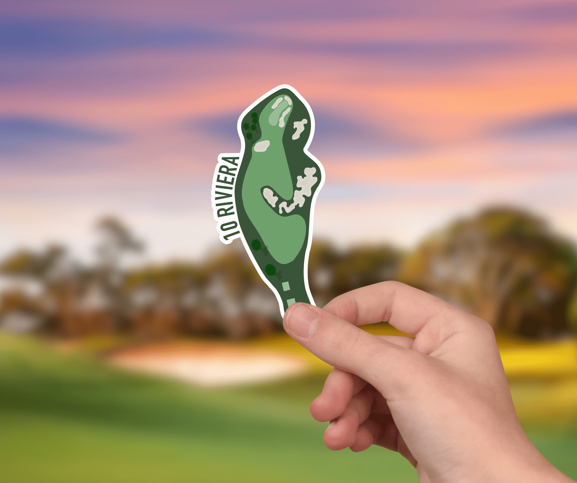 Riviera Hole 10 Golf Sticker - Links & Legends