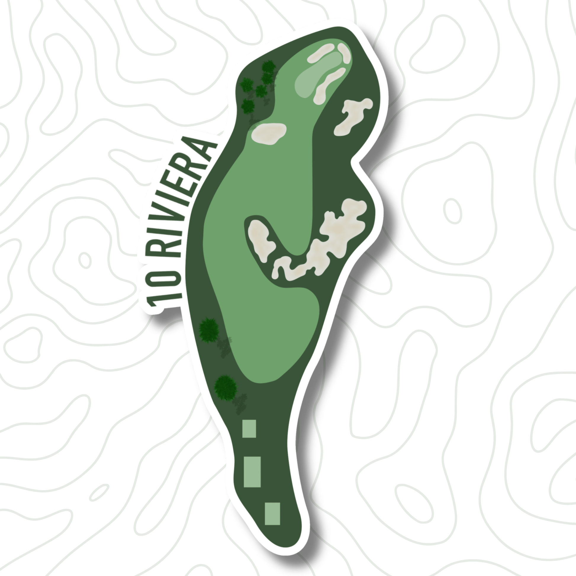 Riviera Hole 10 Golf Sticker - Links & Legends