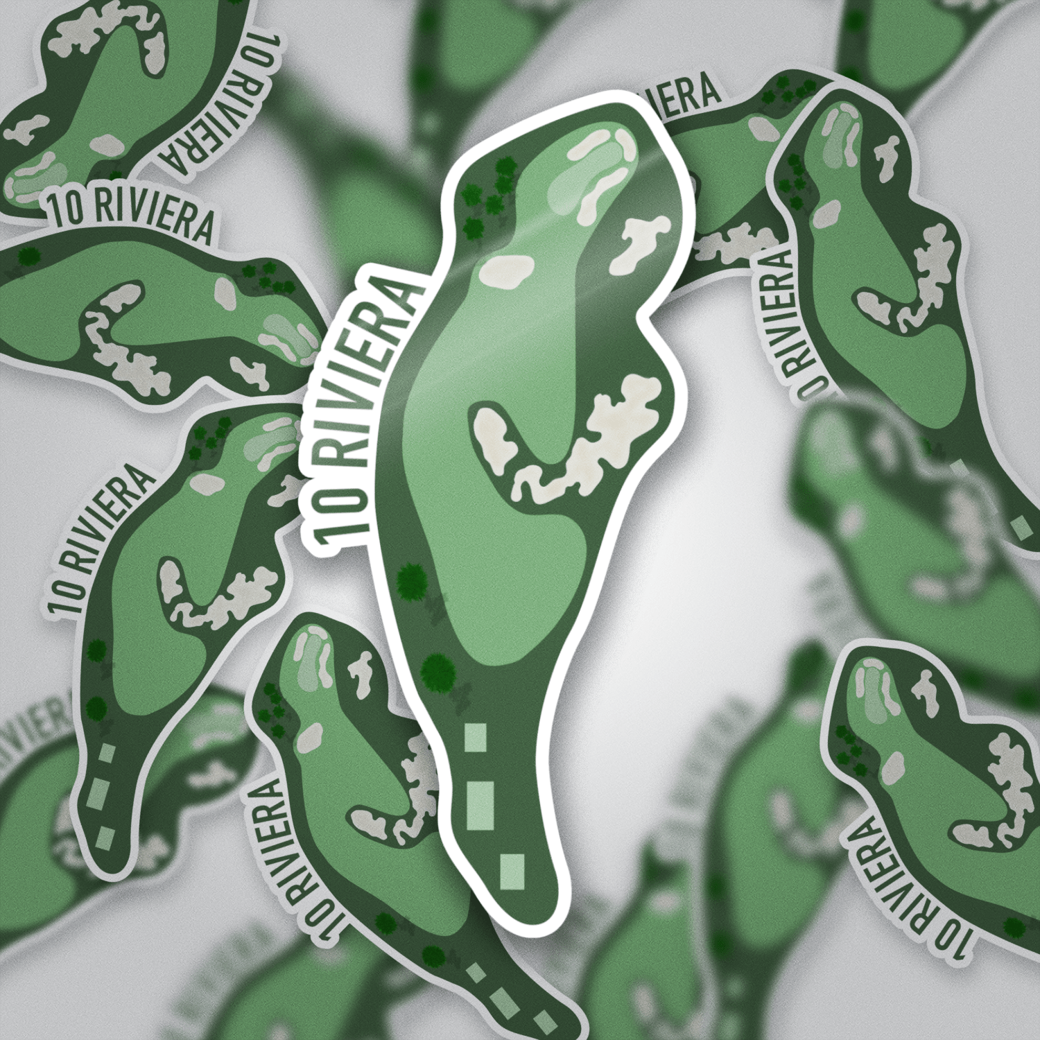Riviera Hole 10 Golf Sticker - Links & Legends
