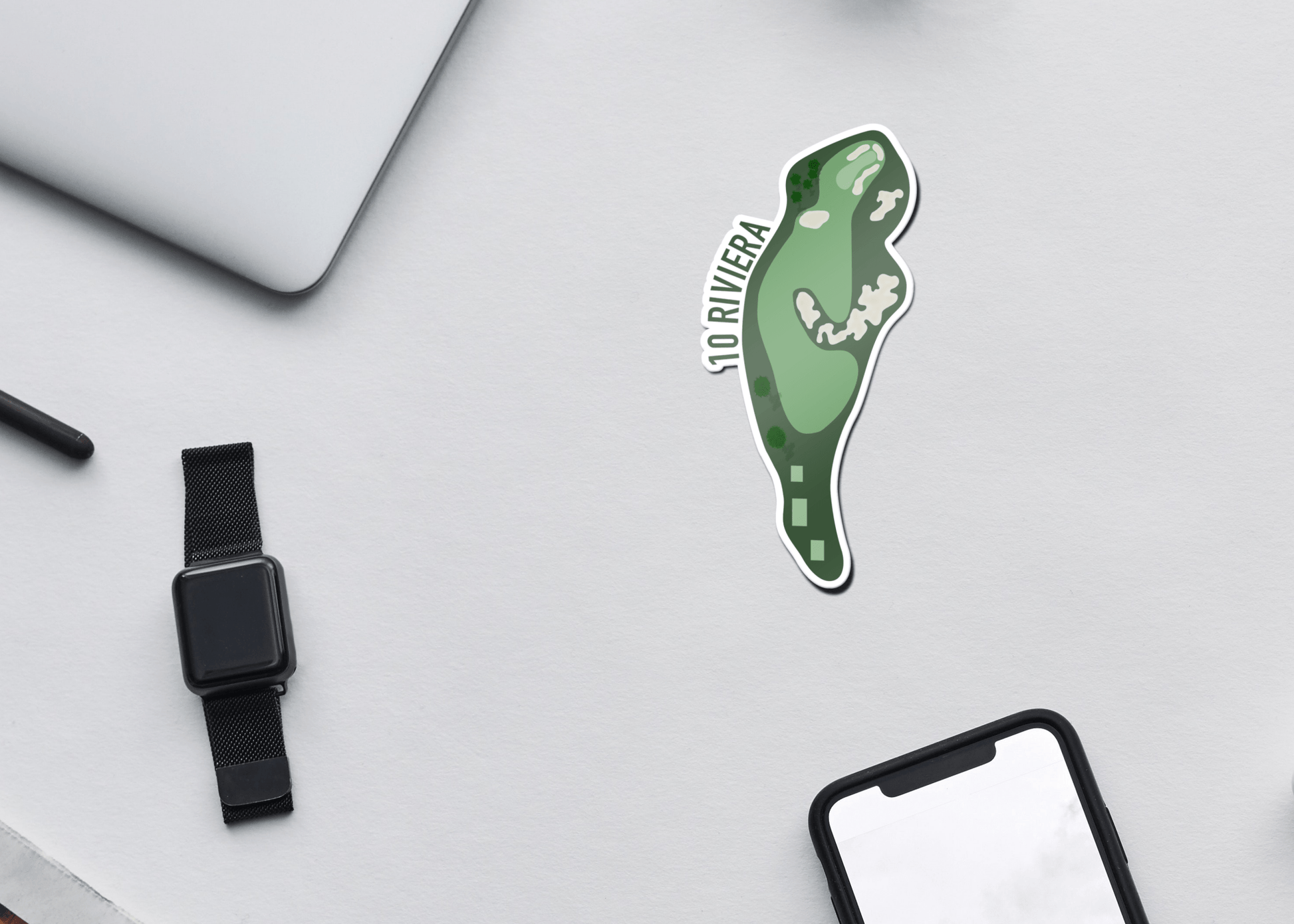 Riviera Hole 10 Golf Sticker - Links & Legends