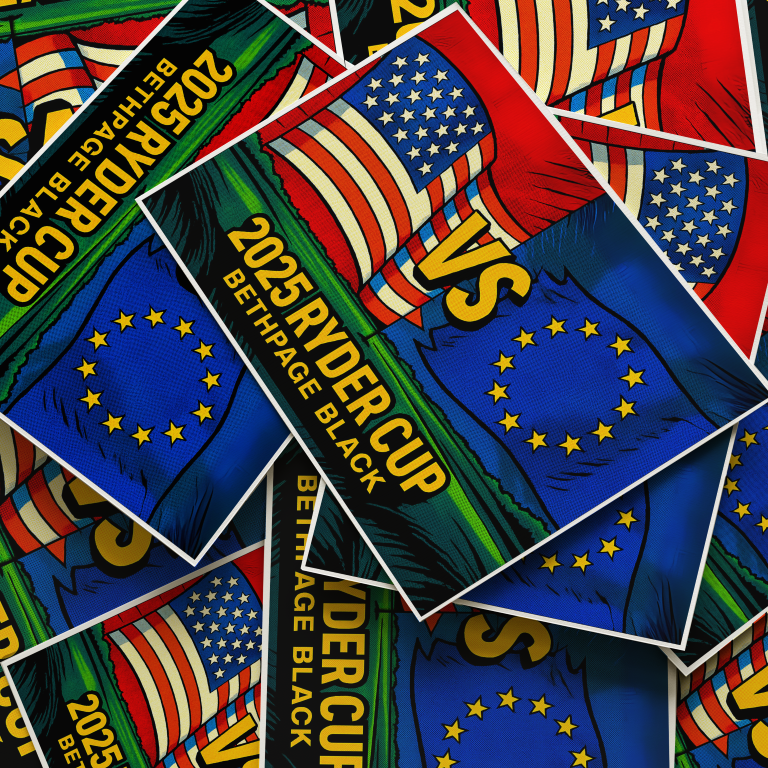 USA vs Europe Ryder Cup Comic Art Print
