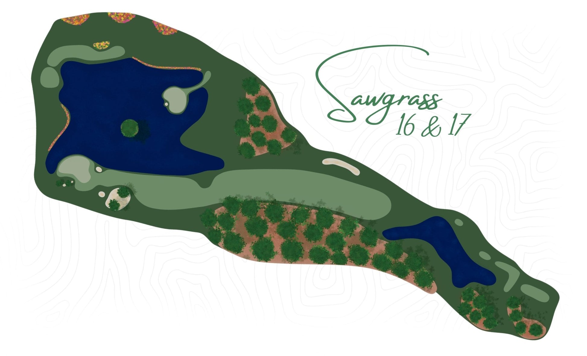 Sawgrass 16 17 Art Print - Links & Legends