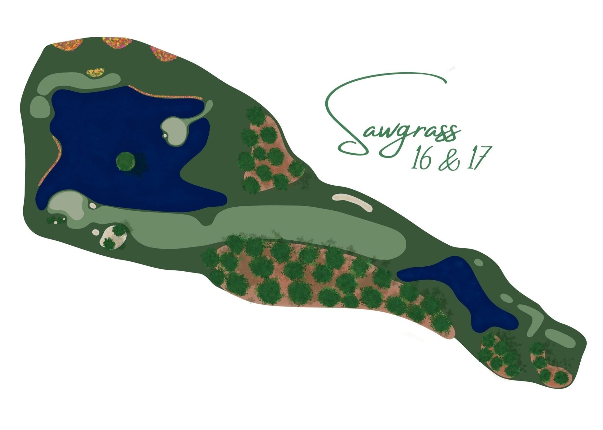 Sawgrass 16 17 Art Print - Links & Legends