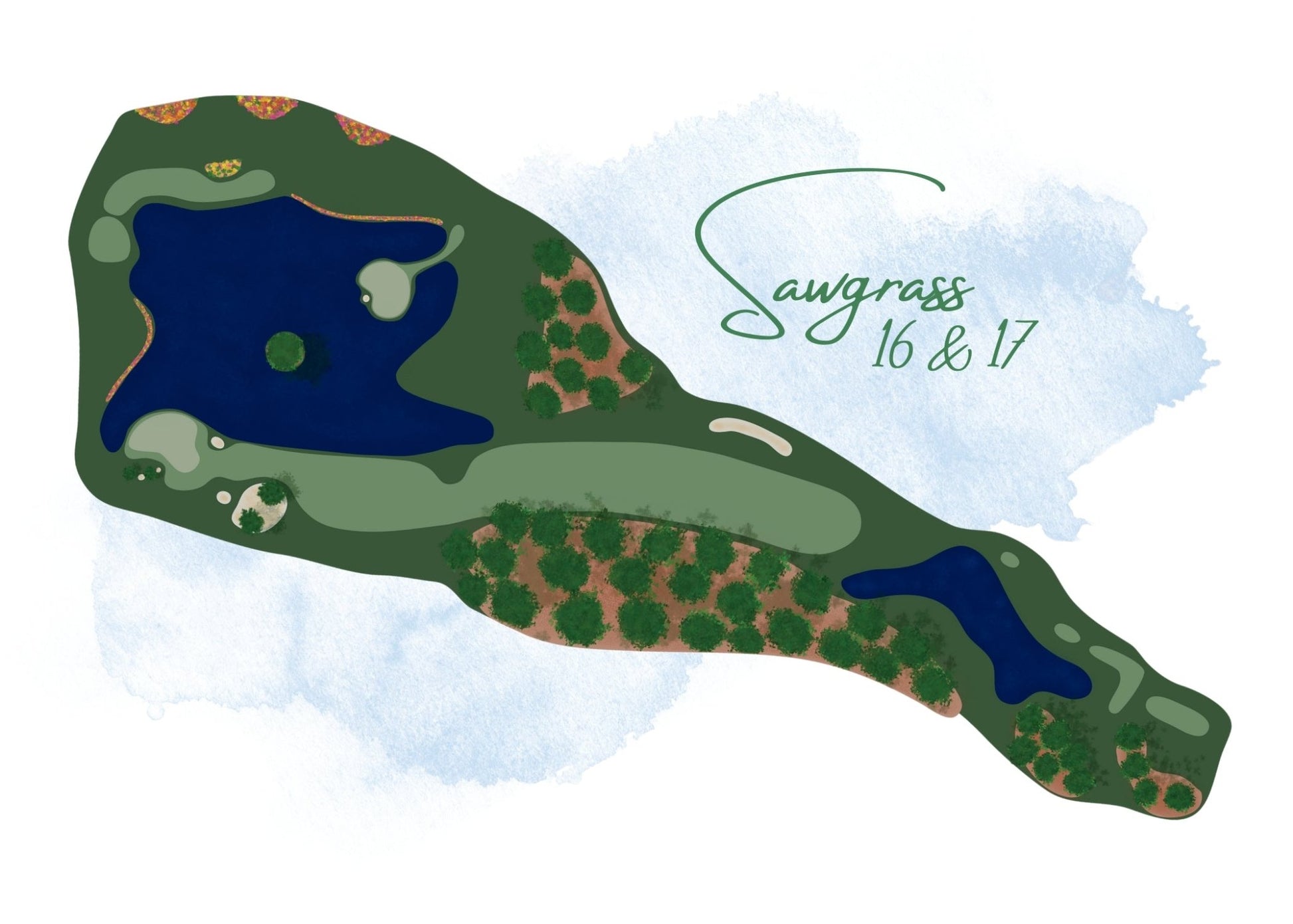 Sawgrass 16 17 Art Print - Links & Legends