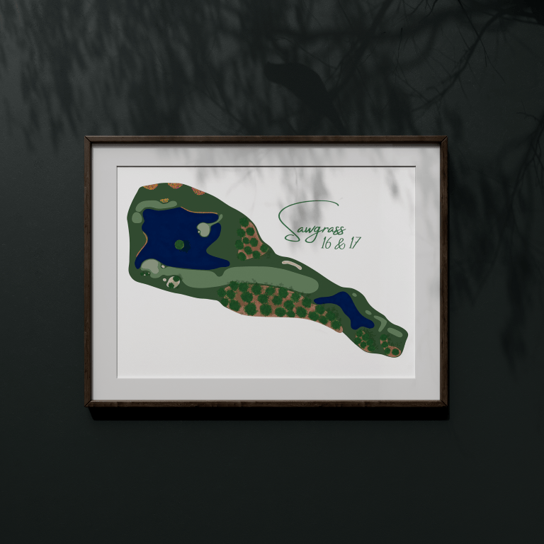 Sawgrass 16 17 Art Print - Links & Legends