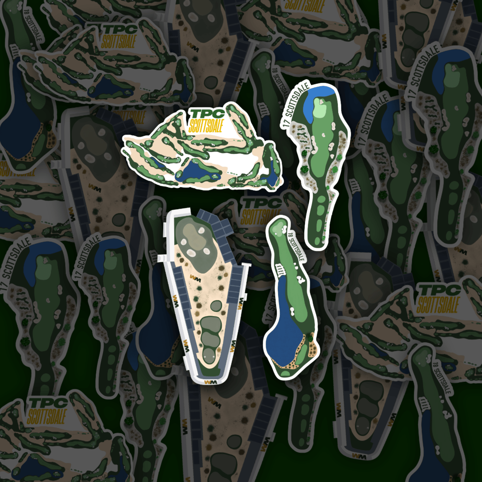 Scottsdale Golf Course Sticker Bundle (4 - Pack) - Links & Legends