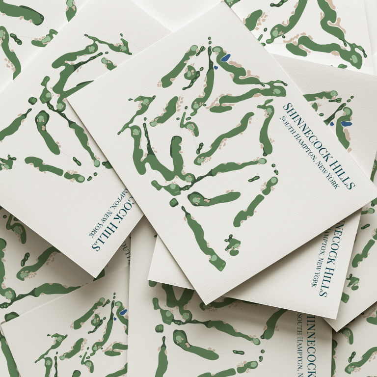 Shinnecock Hills Course Layout Art Print – minimalist golf course map wall art