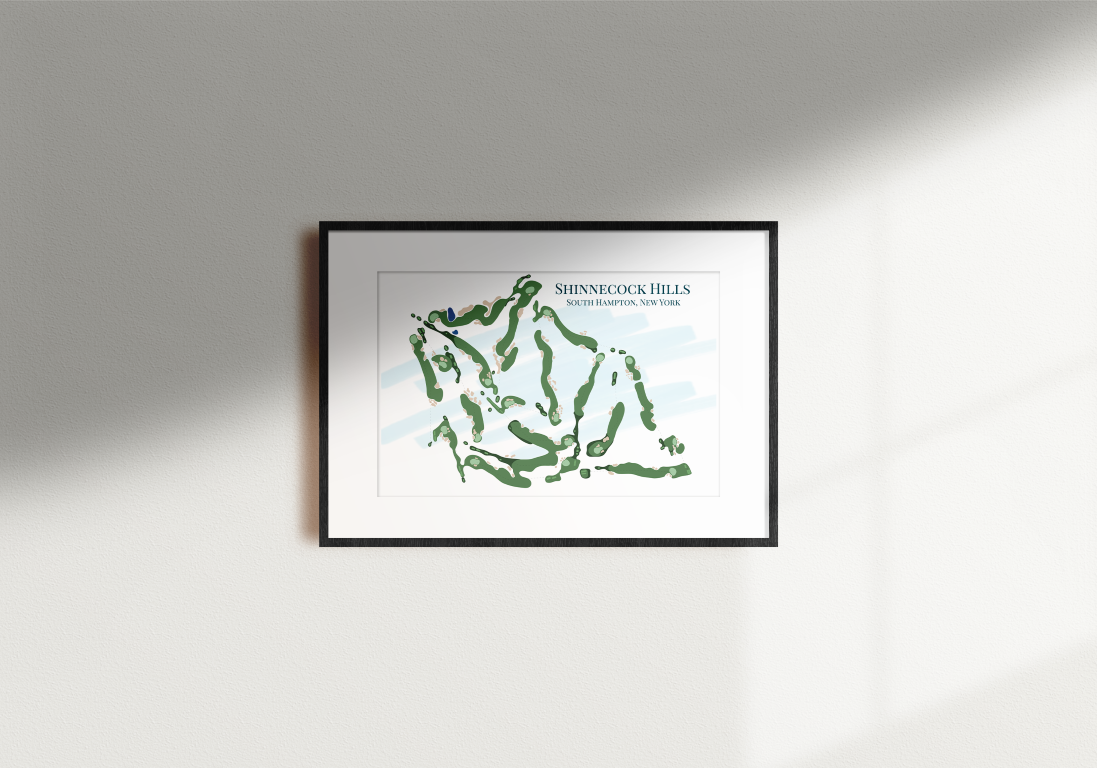 Shinnecock Hills Course Layout Art Print – detail view