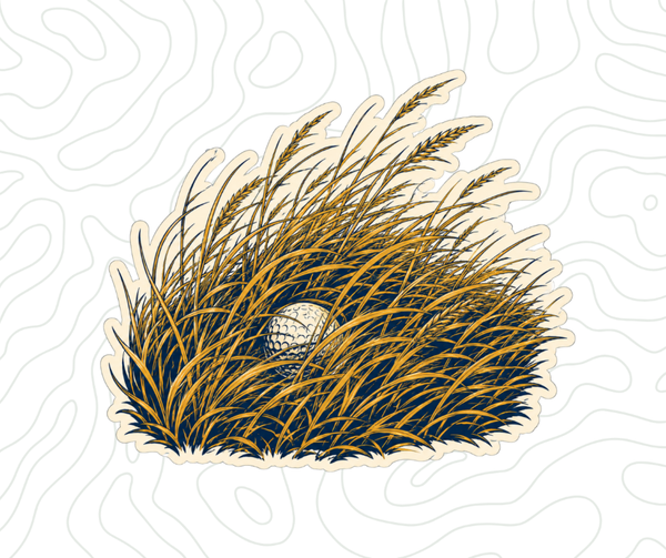 Shinnecock fescue golf ball in rough sticker vinyl decal