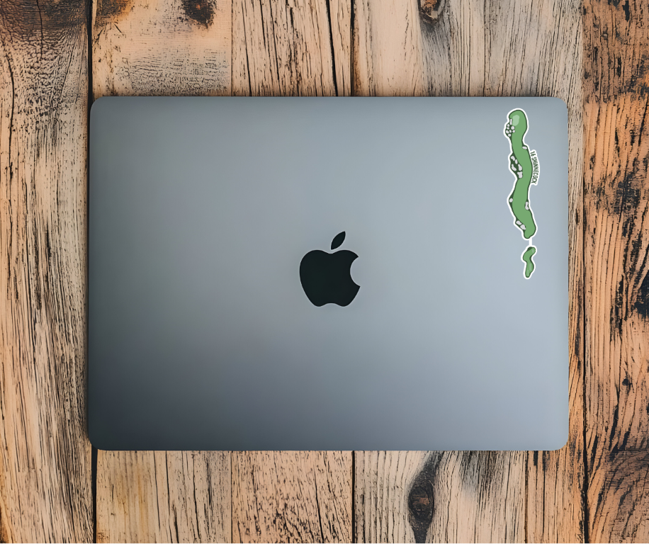Shinnecock Hills Hole 16 sticker on laptop