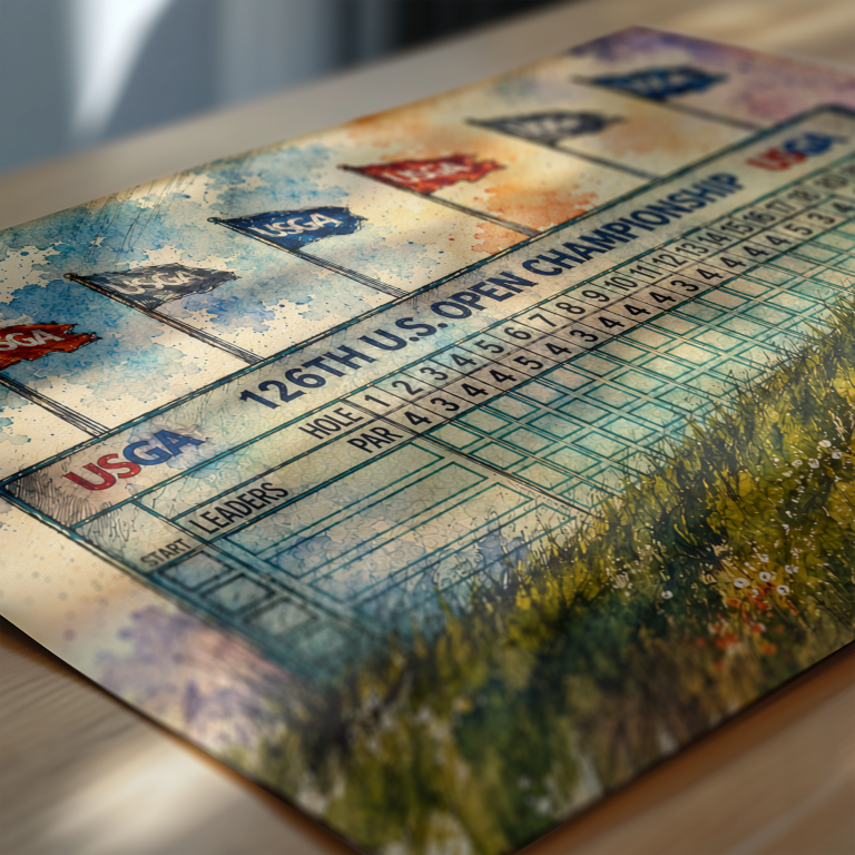 Shinnecock Hills US Open Leaderboard Art Print – lifestyle view