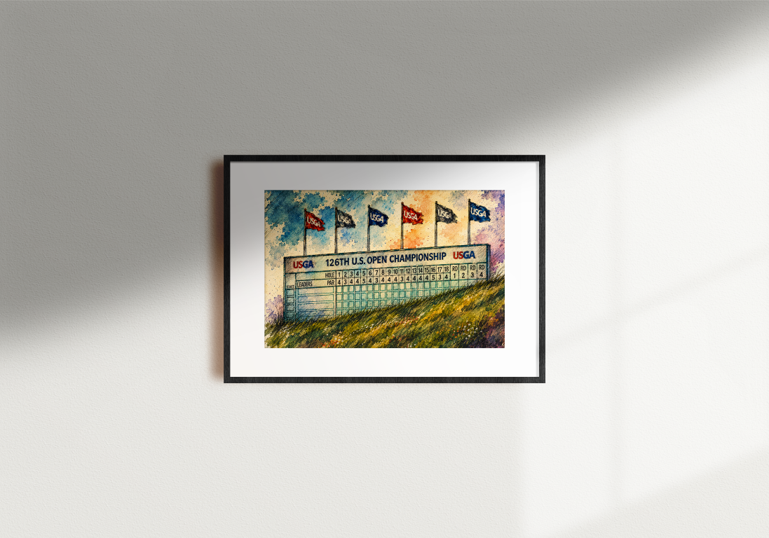 Shinnecock Hills US Open Leaderboard Art Print – detail view