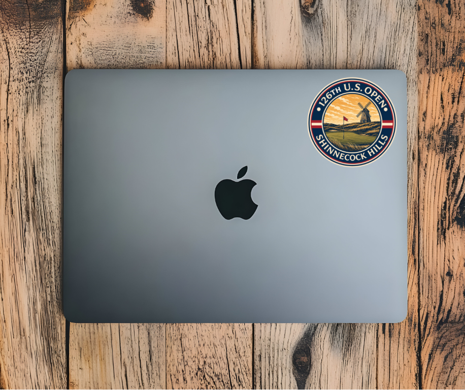 126th US Open Shinnecock Hills sticker on laptop