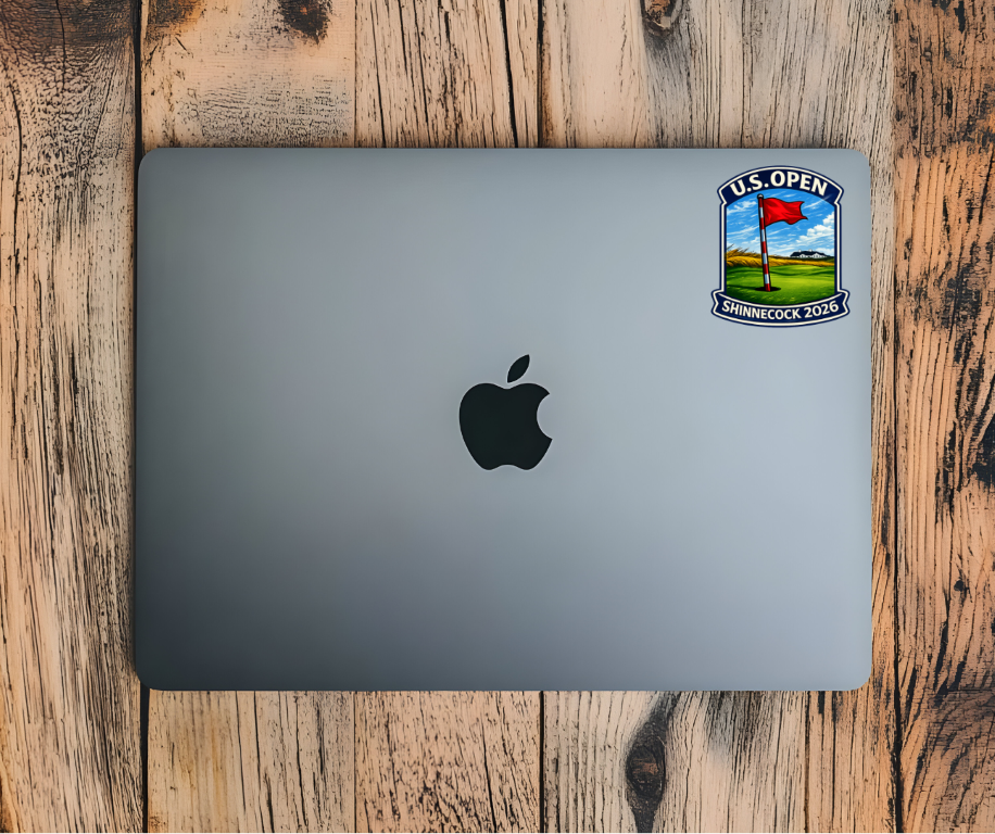 Shinnecock Hills 2026 US Open sticker on laptop