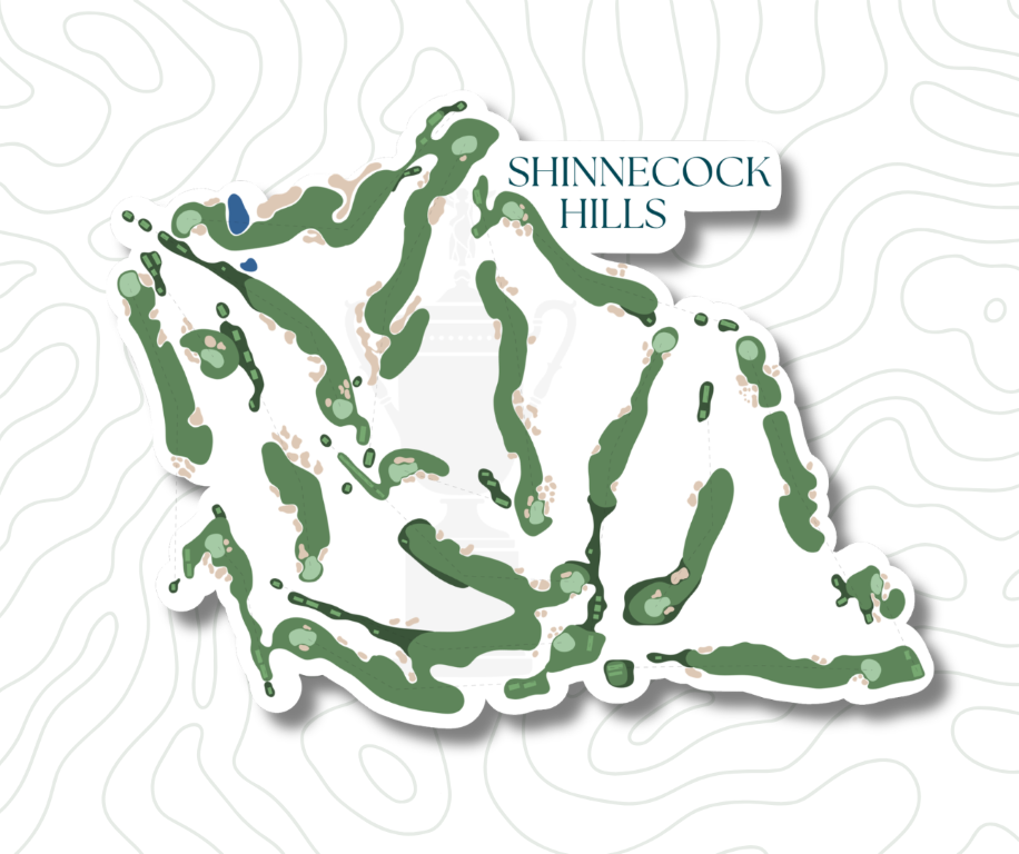 Shinnecock Hills course layout golf sticker vinyl decal all 18 holes