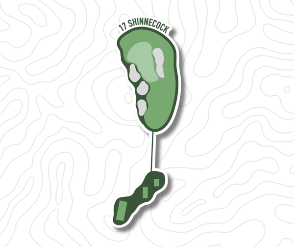 Shinnecock Hills Hole 17 golf course hole map sticker vinyl decal