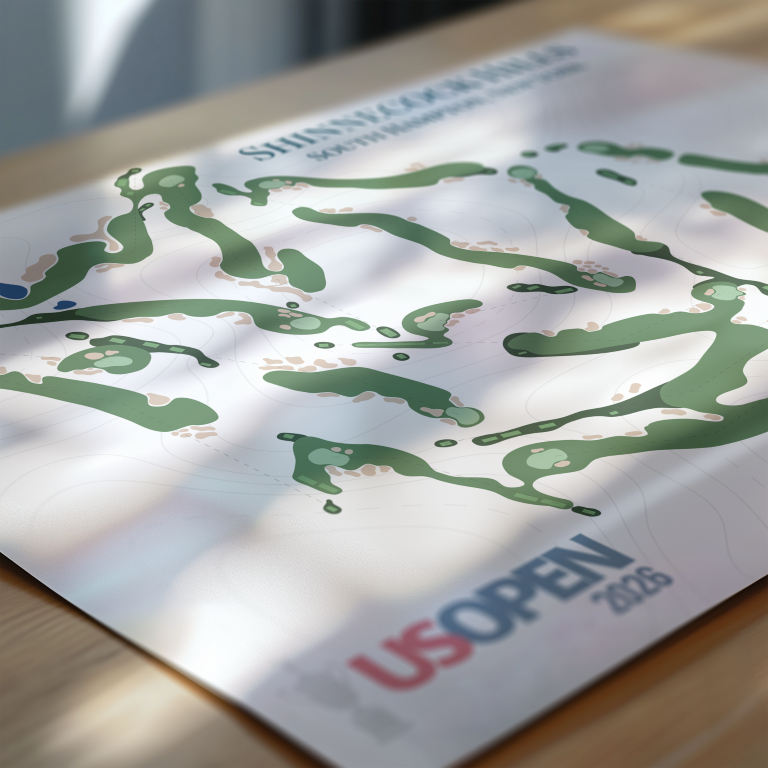 Shinnecock Hills US Open Course Layout Art Print – lifestyle view