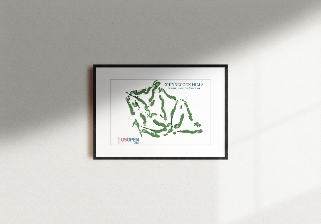 Shinnecock Hills US Open Course Layout Art Print – detail view